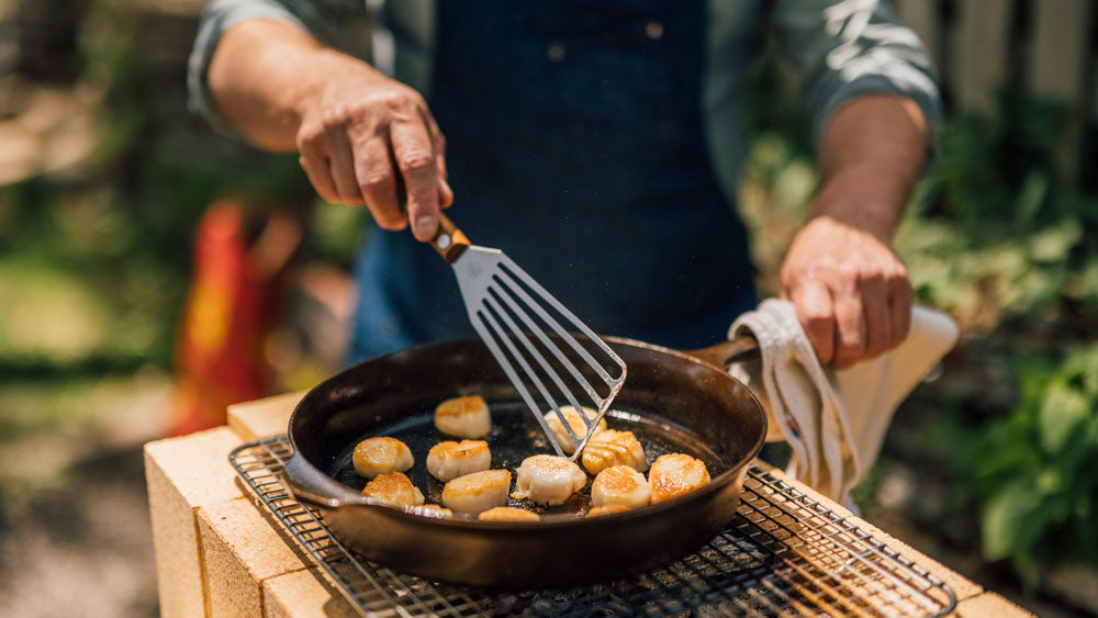 Cast Iron Scallop Grill And Serving Pan