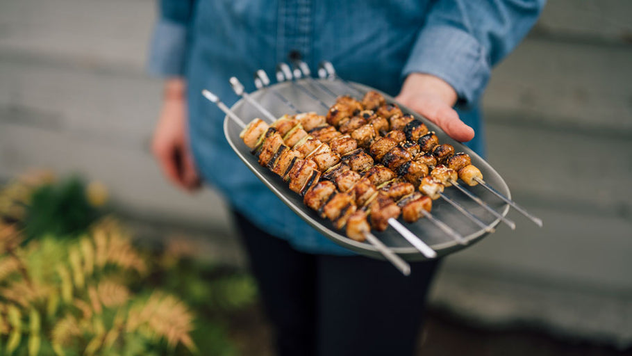 Mushroom Skewers with Miso Glaze