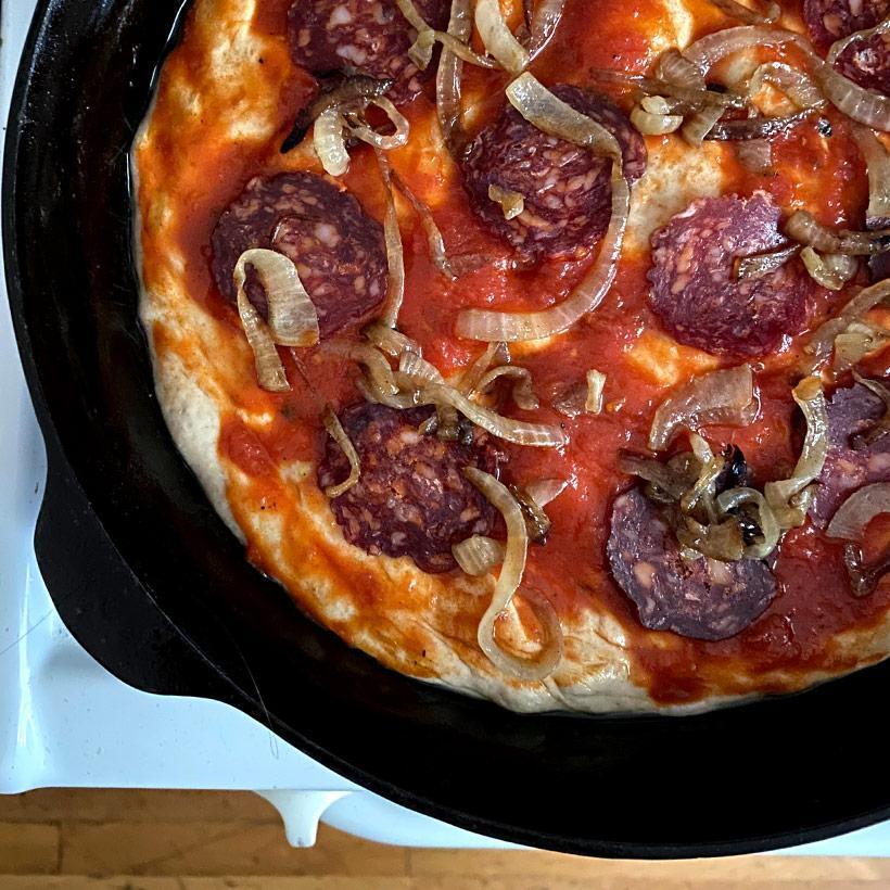 Double-Grilled Skillet Pizza – Field Company