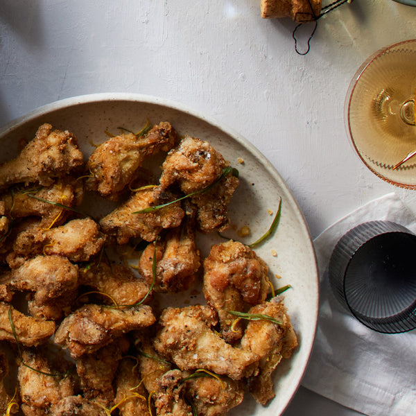 Salt and Pepper Chicken Wings with Crispy Garlic