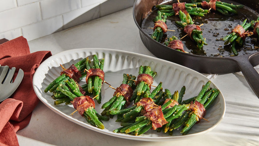 Green Bean Bundles with Honey Garlic Glaze