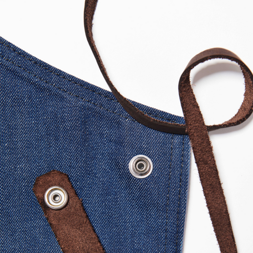 Field Denim Apron with Leather Straps