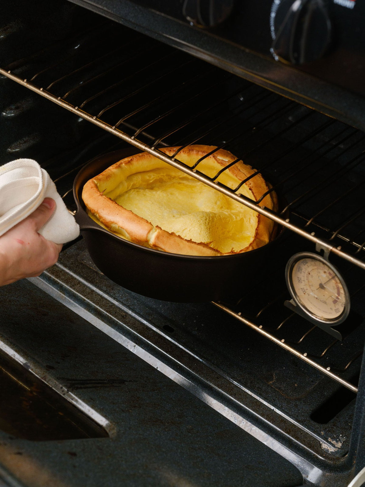 Dutch baby baking in the No.8 Deep Skillet